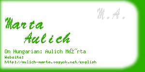 marta aulich business card